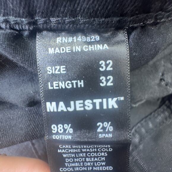 Men’s Moto skinny ripped inlaid embellished mid rise Majestik jeans distressed - Picture 12 of 15